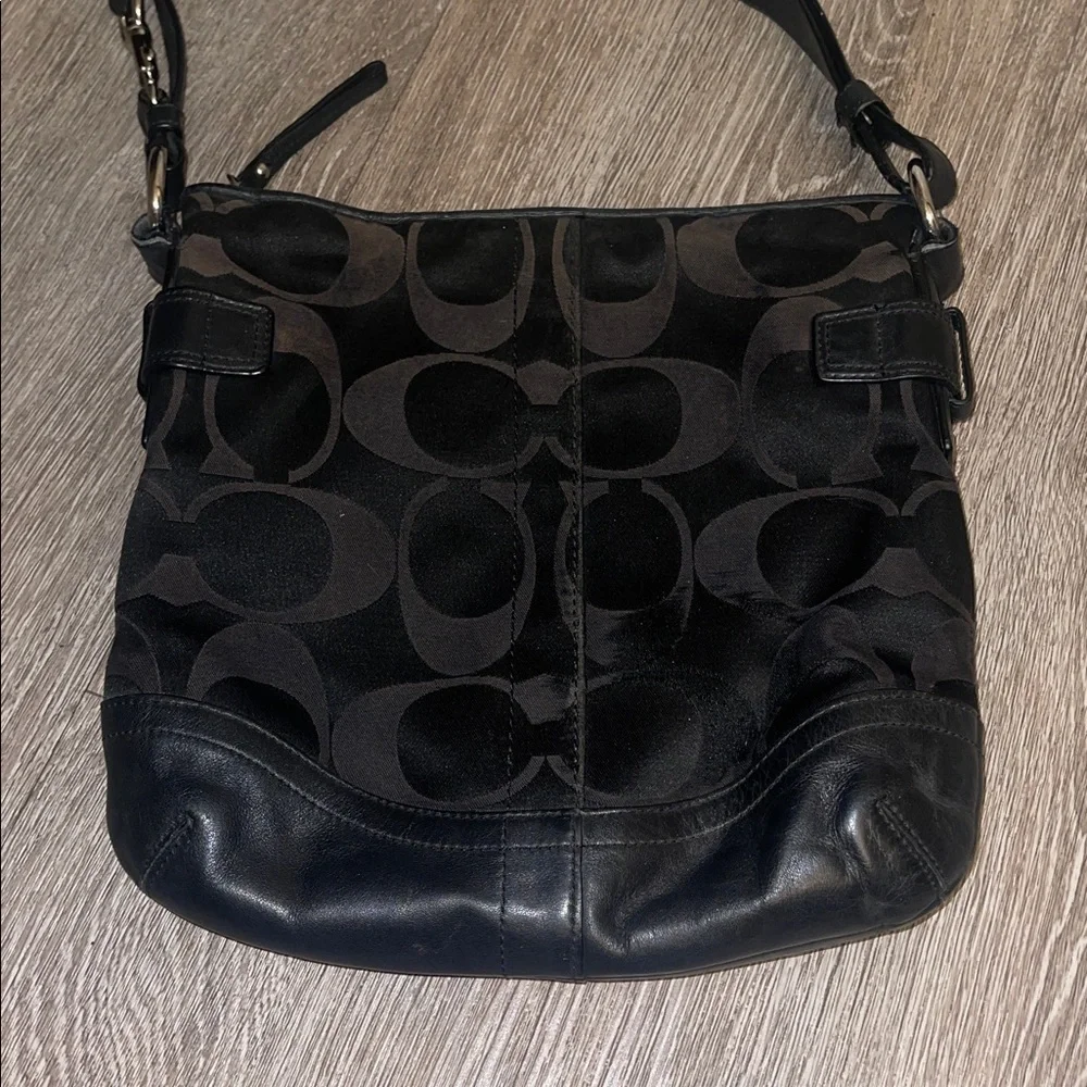 Coach Black Crossbody with Chain/Leather Detail Y2K purse handbag